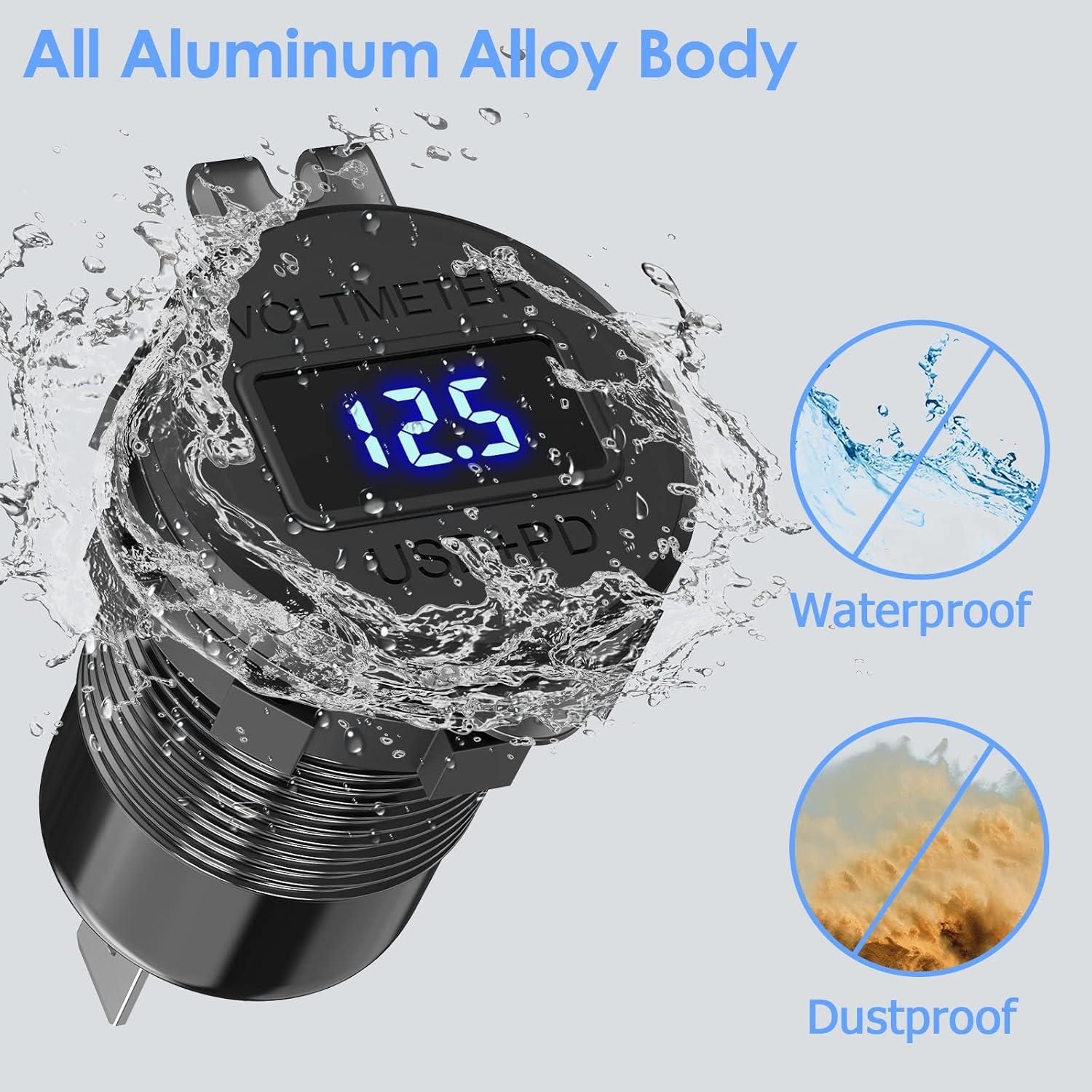 Cargador de Coche USB-C Doble 12V Ouffun 30W y 18W QC3.0