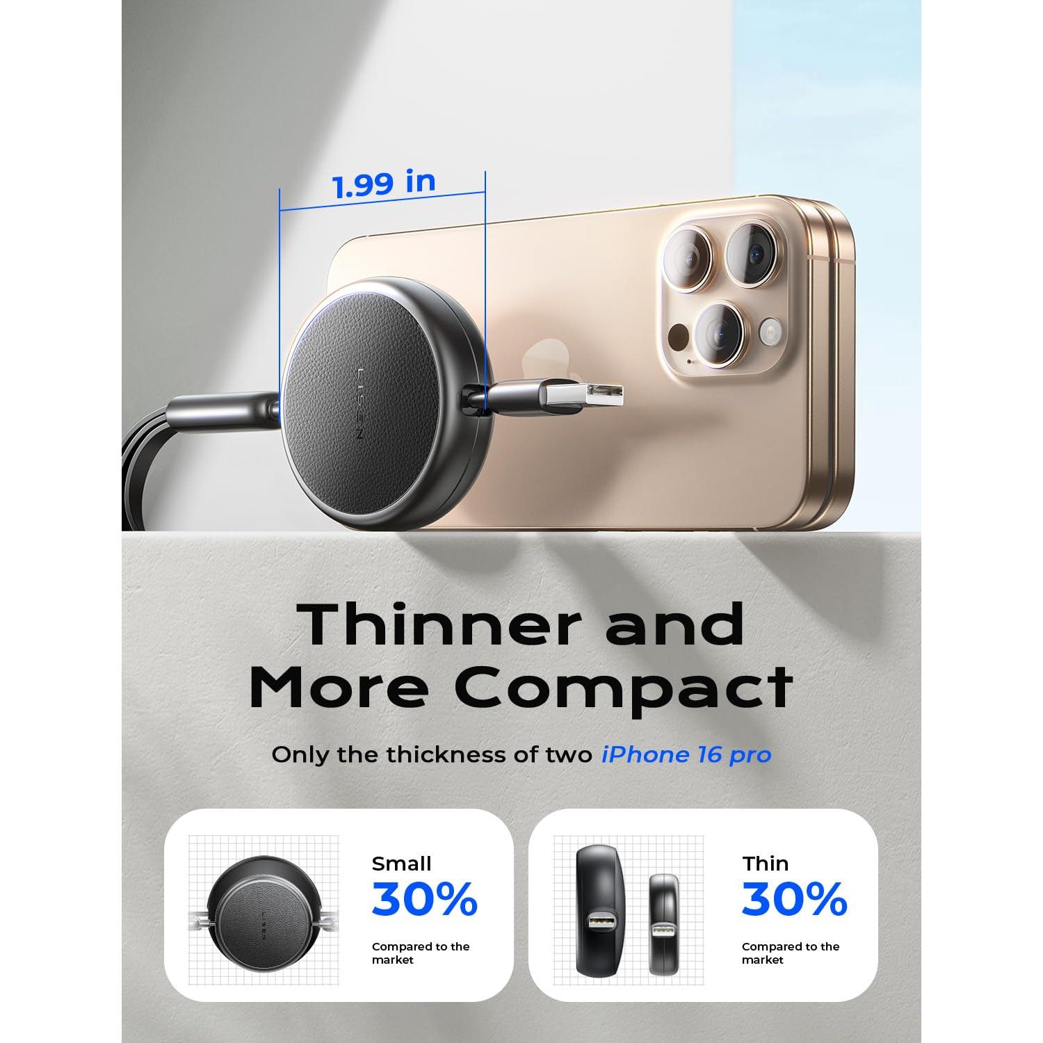 Cable de Carga Múltiple LISEN 3 en 1 Retráctil USB-C iPhone