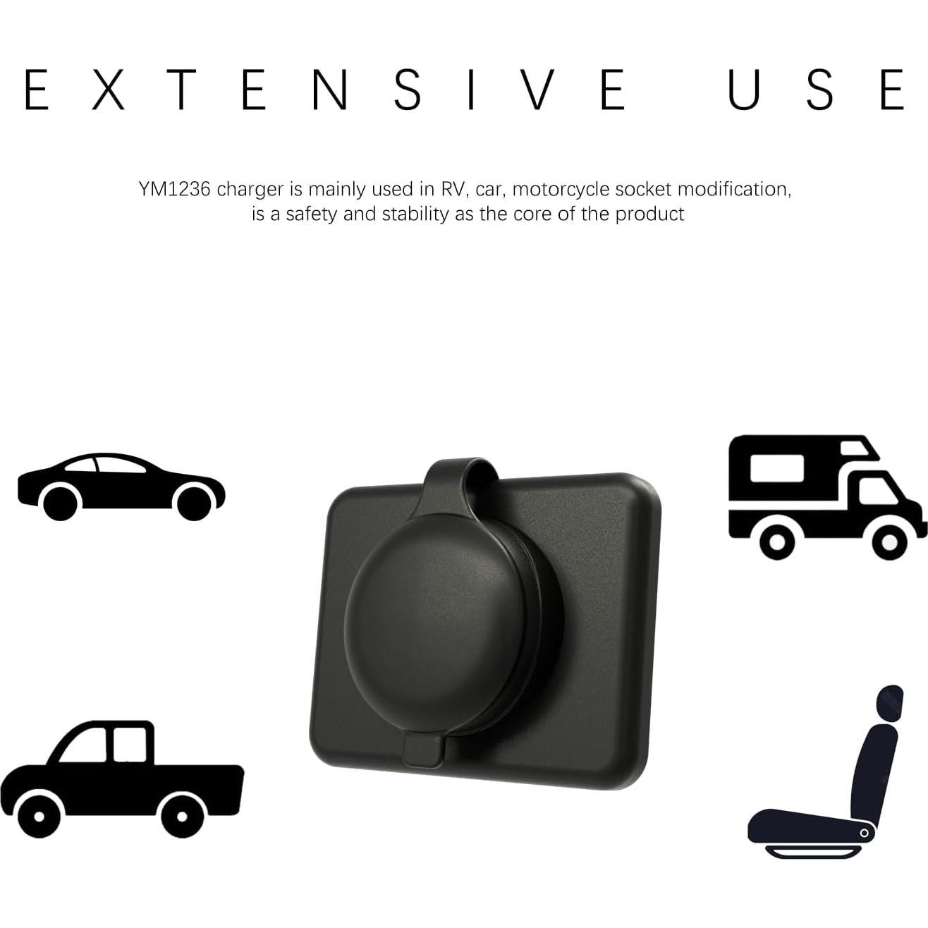 Panel Cargador USB 12V/24V DAMAVO para Automóvil - 2 PCS