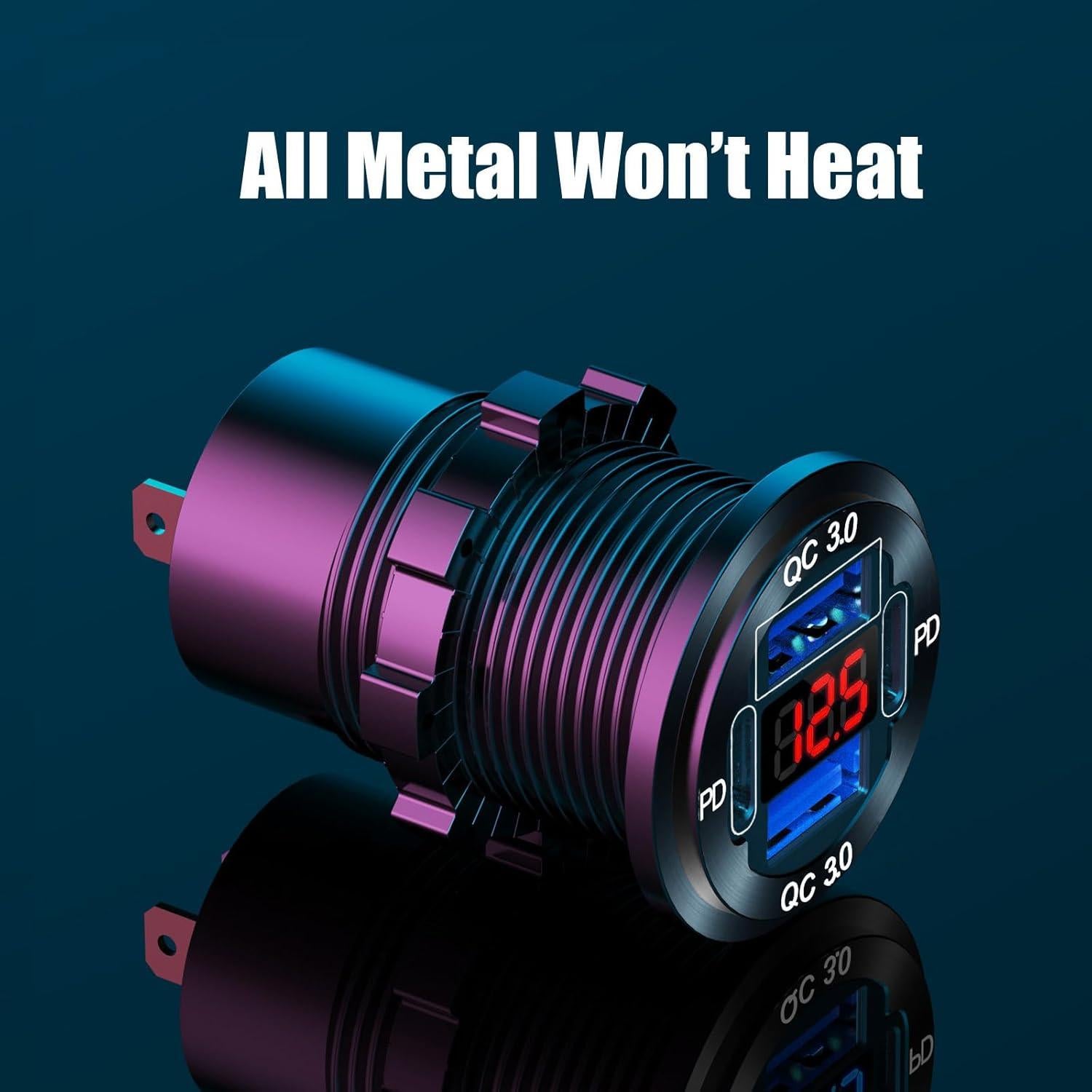 Cargador USB de 12V TIANWIDJEW 4 Puertos Carga Rápida