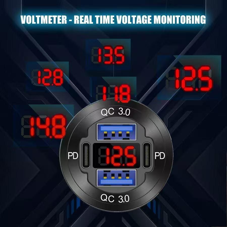 Cargador USB de 12V TIANWIDJEW 4 Puertos Carga Rápida