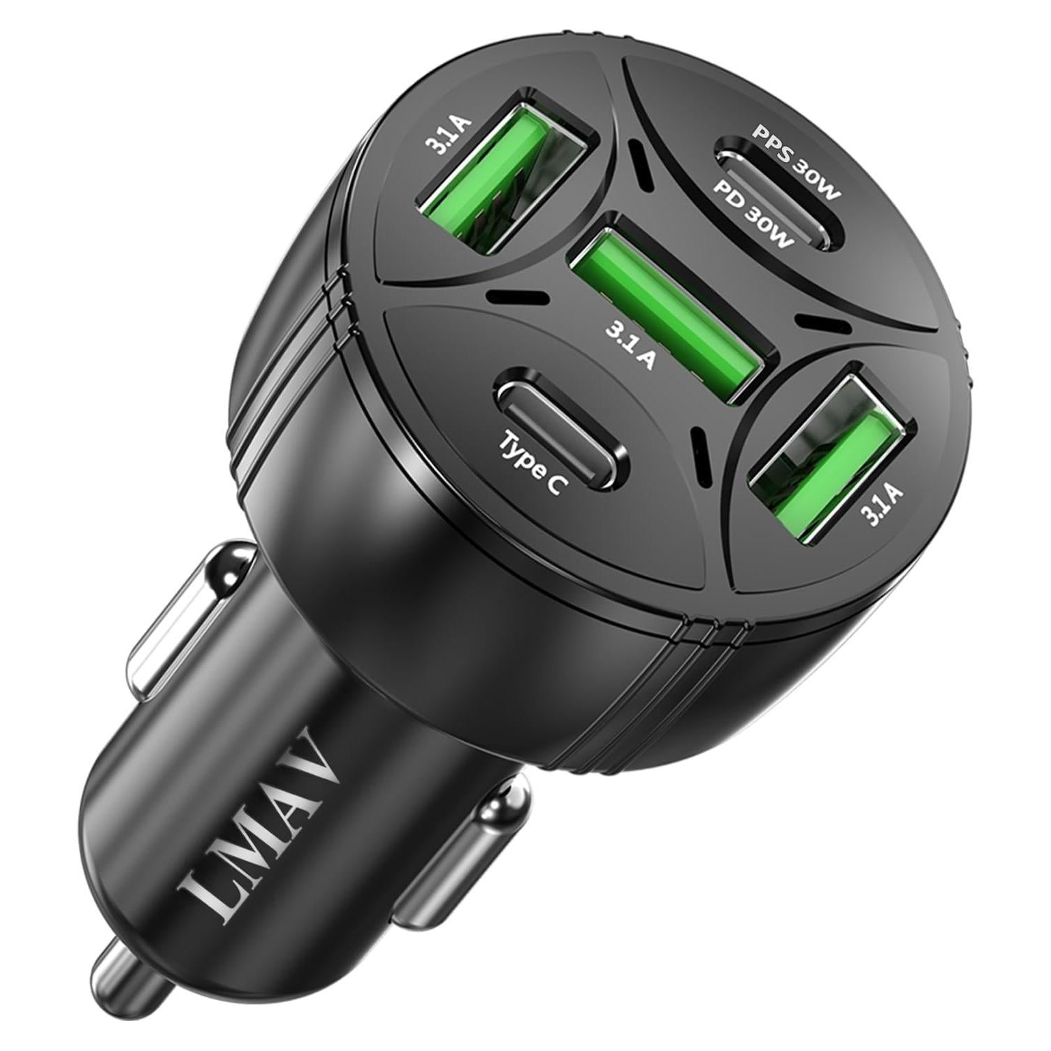 Cargador de Coche USB C 5 Puertos 75W PD 3.0 Shenzhenshi