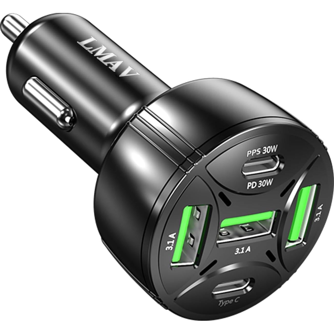 Cargador de Coche USB C 5 Puertos 75W PD 3.0 Shenzhenshi