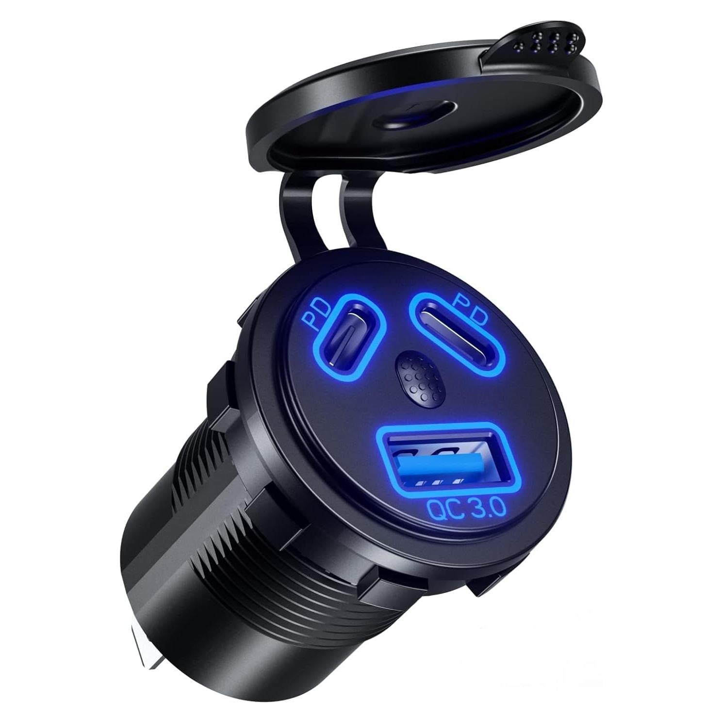 Cargador de Auto Kewig USB 12V 108W Doble PD3.0 y QC3.0