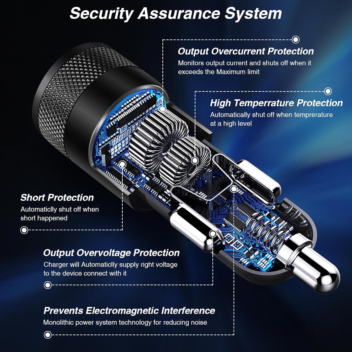 Cargador de Coche USB-C y USB-A 38W Shenzhen Beishan - 5 Piezas