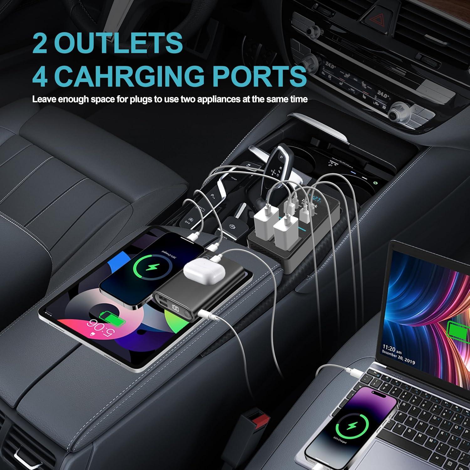 Inversor de Potencia 300W DrimMek 12V a 110V con USB-C