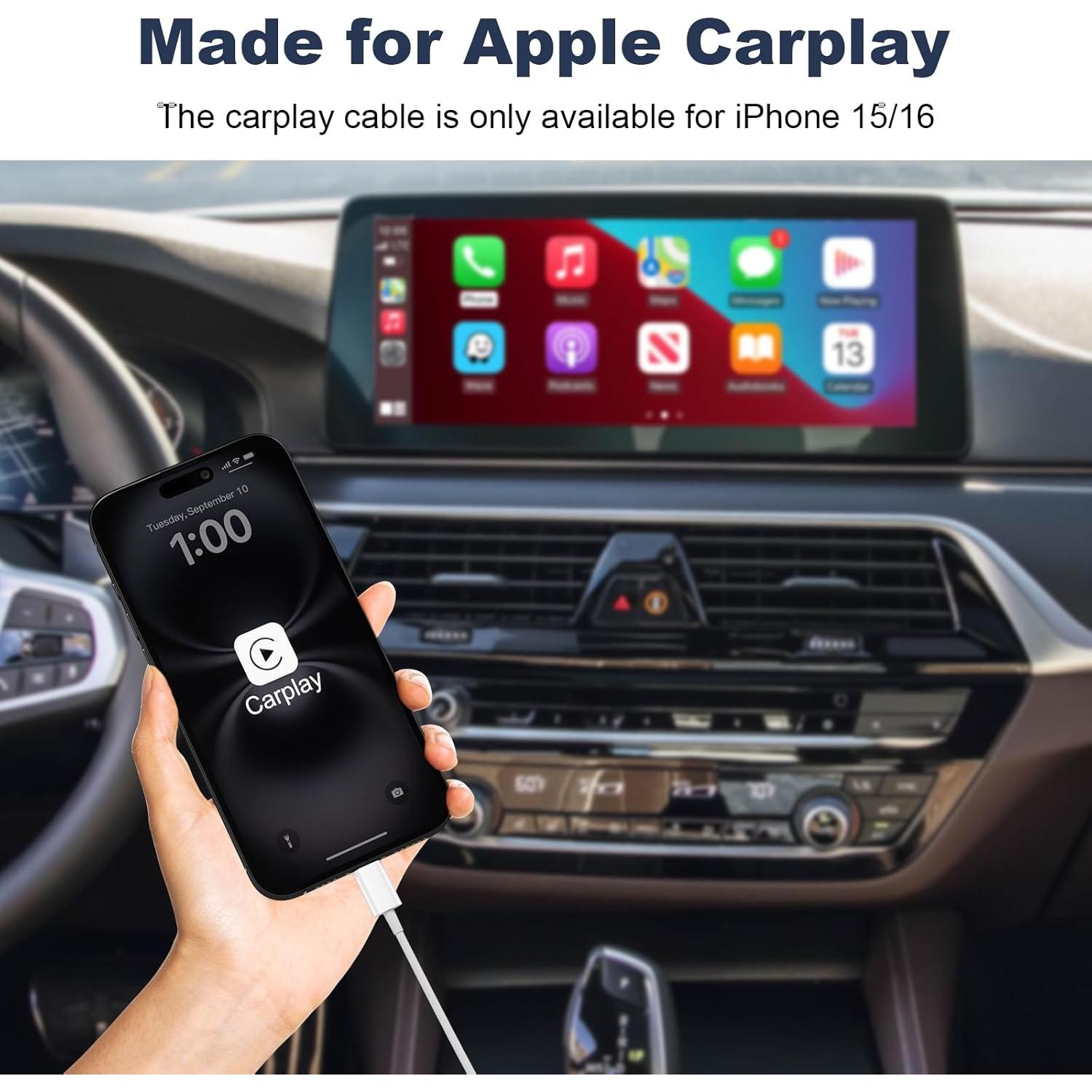 Cable Carplay USB A a USB C Cveael 3FT para iPhone 15 16