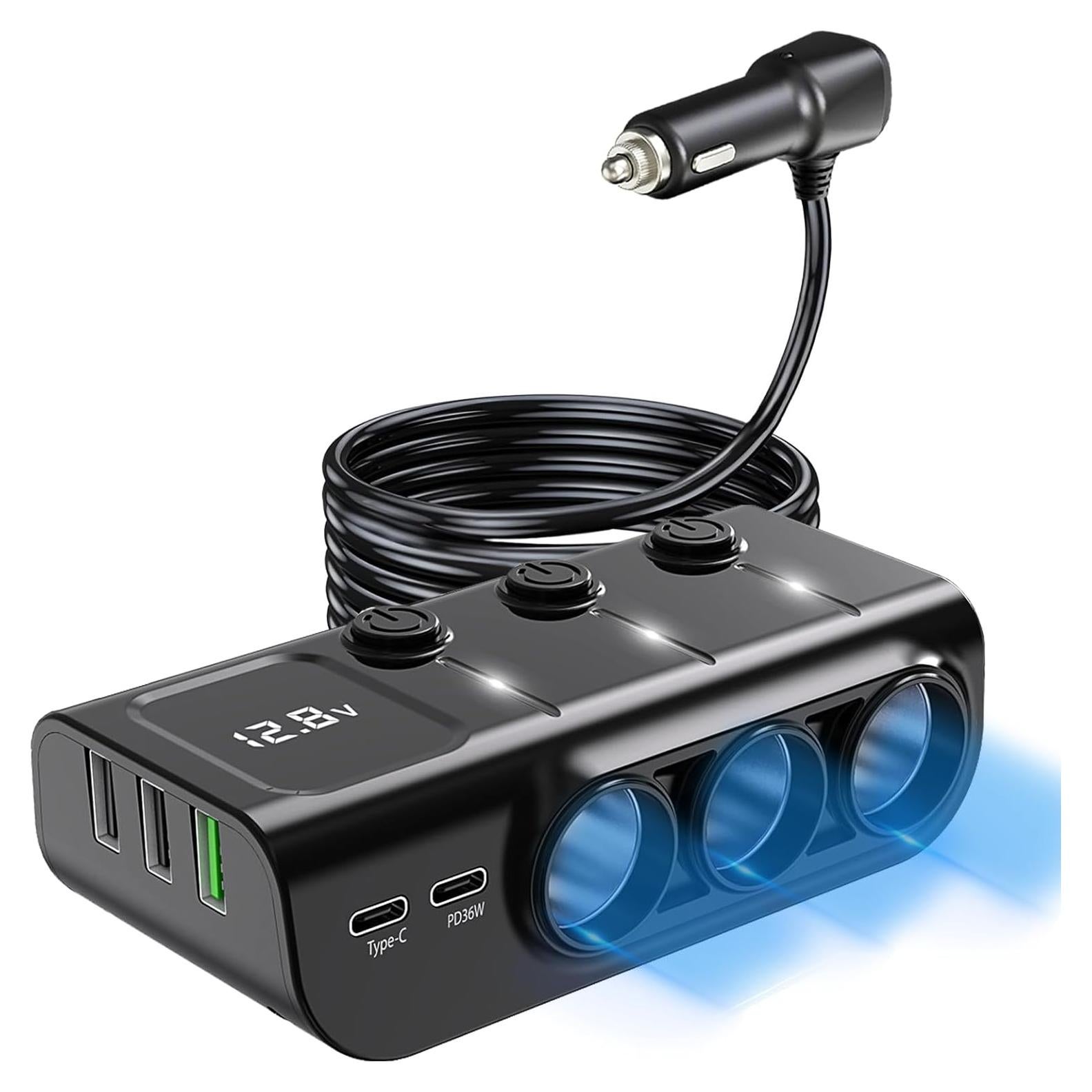 Divisor de Encendedor de Cigarrillos 8 en 1 LIHAN 120W USB