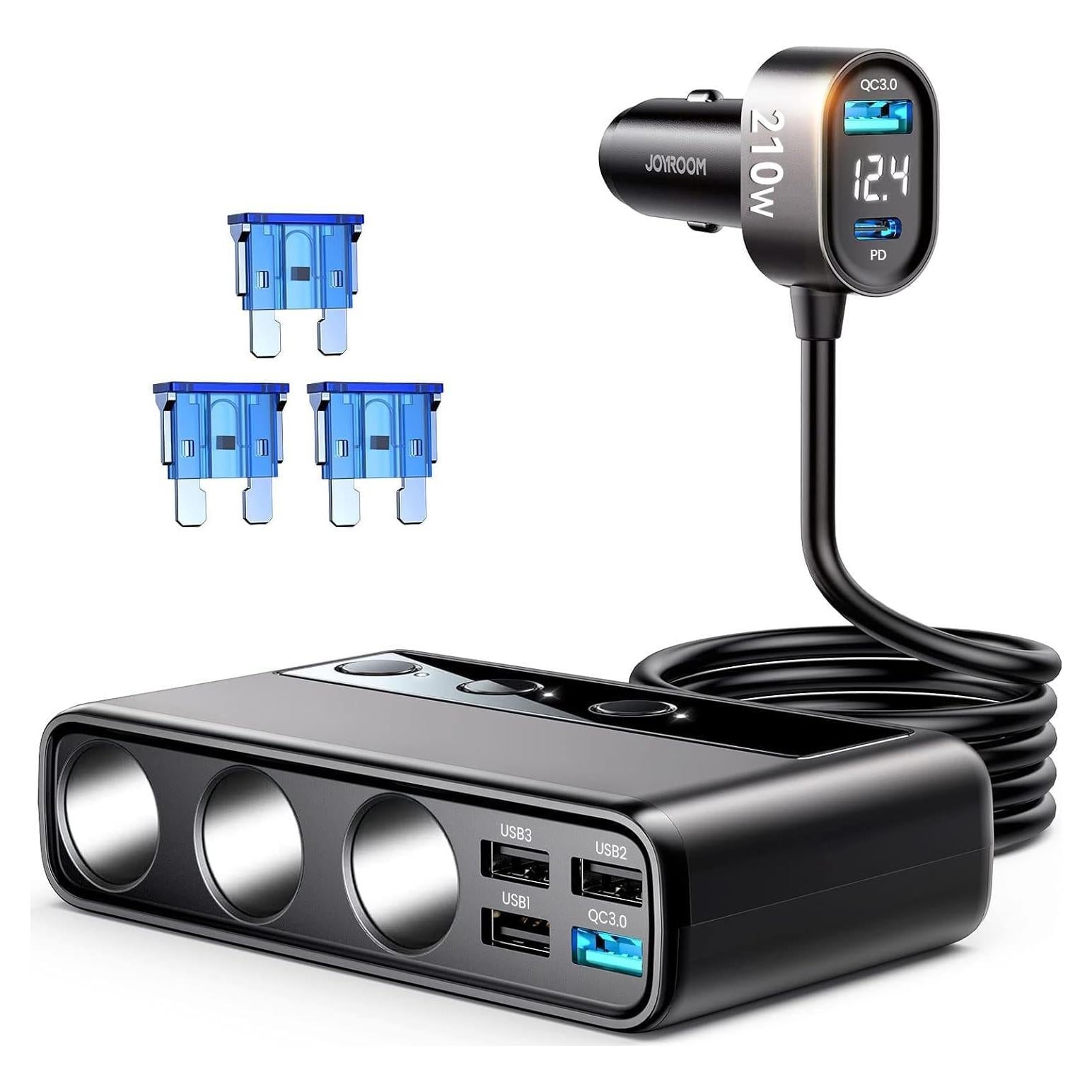 Adaptador de Encendedor de Cigarrillos JOYROOM 210W 9 en 1