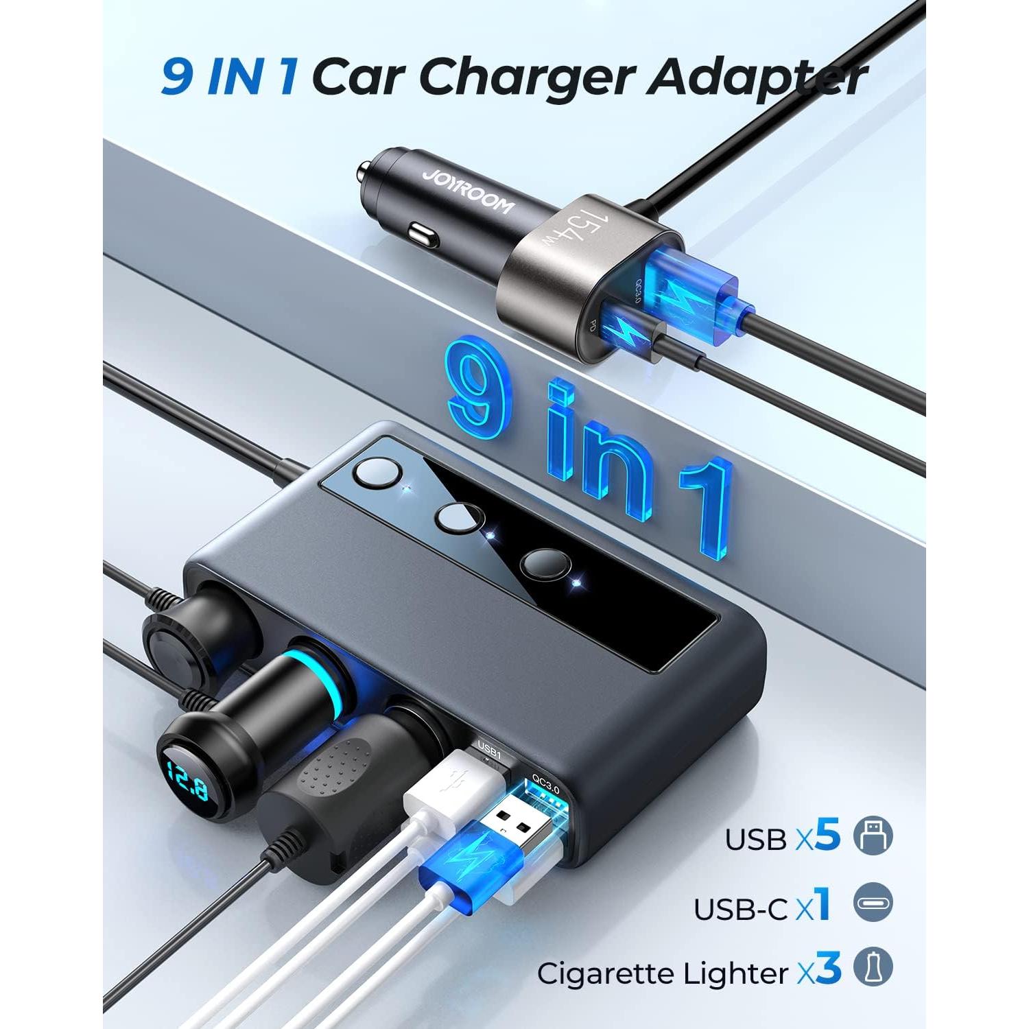 Adaptador de Encendedor de Cigarrillos JOYROOM 210W 9 en 1