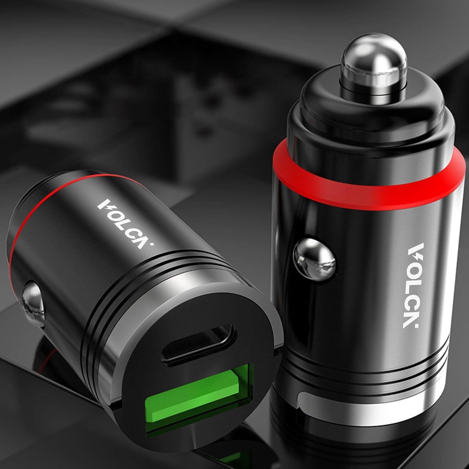 Cargador de Coche Doble USB-C y USB-A Volcn 30W Rápido