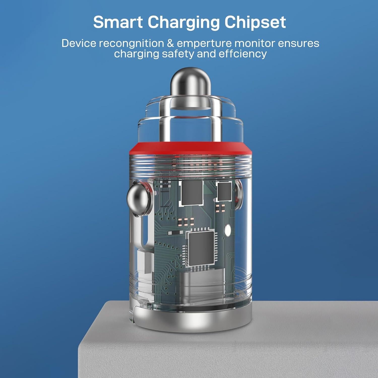 Cargador de Coche Doble USB-C y USB-A Volcn 30W Rápido