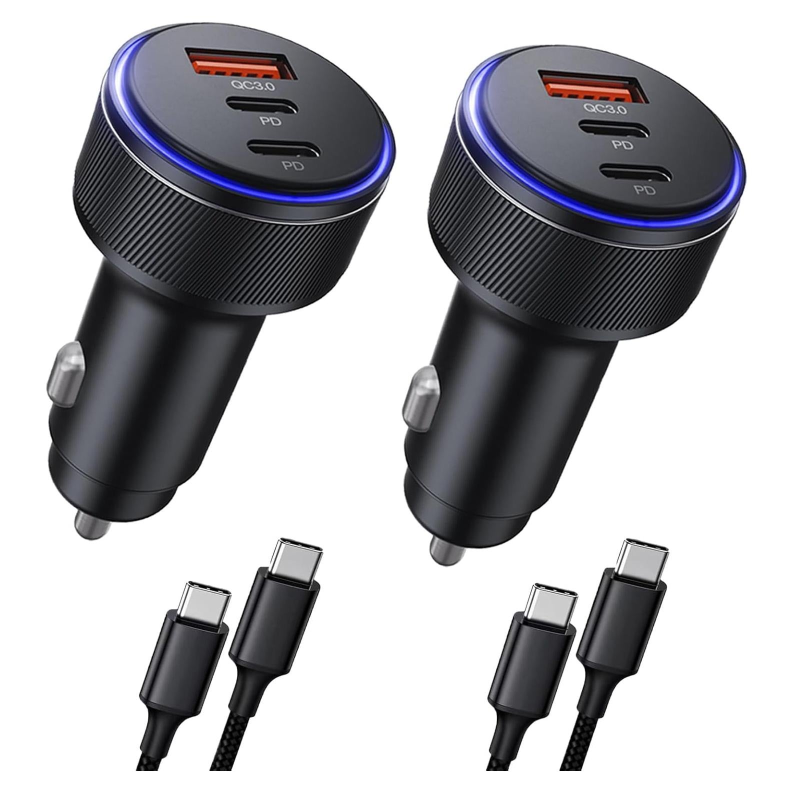 Cargador de coche USB-C 90W AKNSN 3 Puertos Rápido