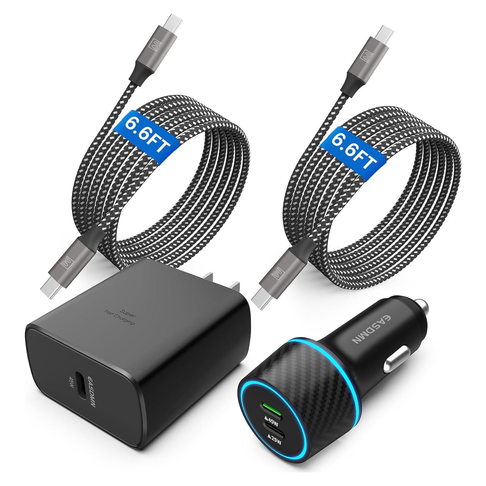 Cargador USB-C 45W Samsung + 2 Cables 2m Carga Rápida