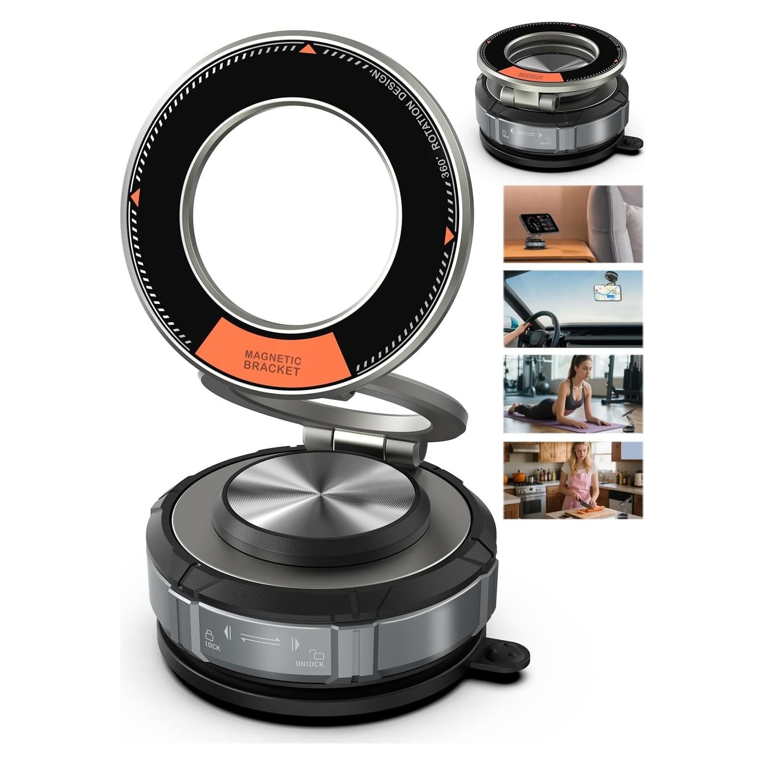 Soporte Magnético de Succión Ajustable 360° para Auto - Succi