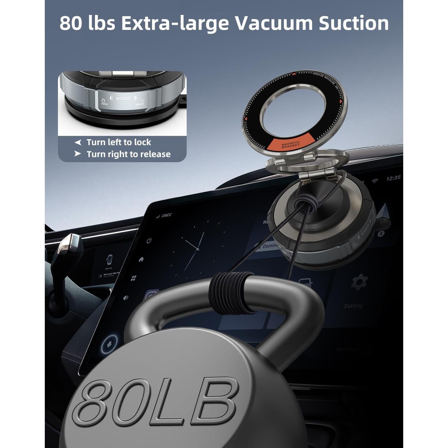 Soporte Magnético de Succión Ajustable 360° para Auto - Succi