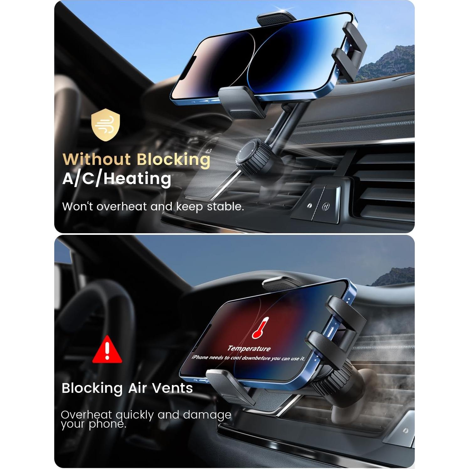 Soporte para Teléfono de Coche Holdersafe RH02 Negro Ajustable