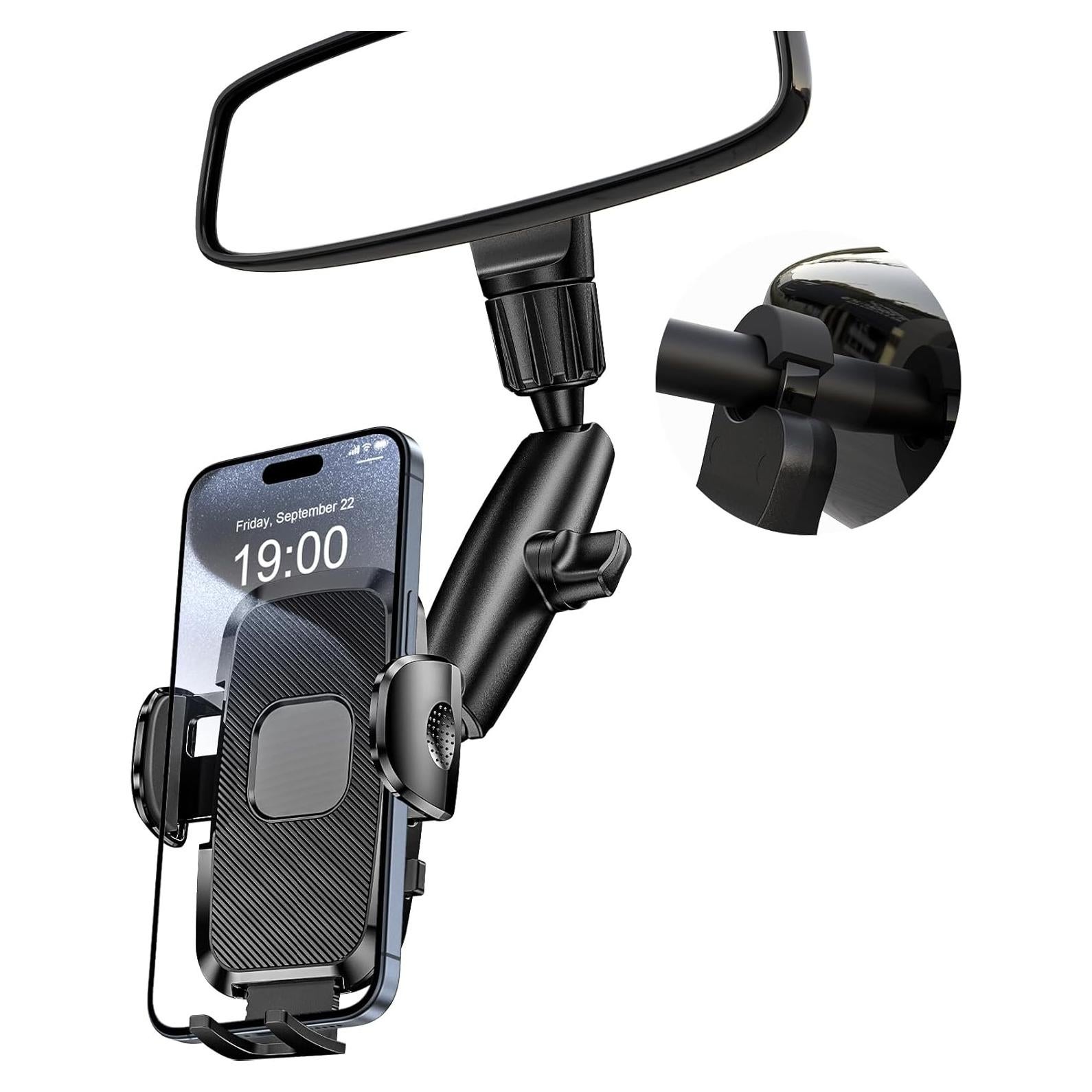 Soporte para Teléfono de Coche JDHDL Espejo Retrovisor 360° Ajustable