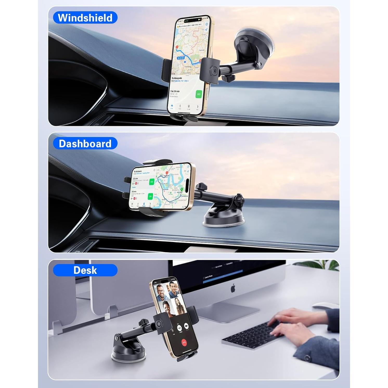 Soporte para Teléfono de Auto Pop-Tech con Ventosa 360°