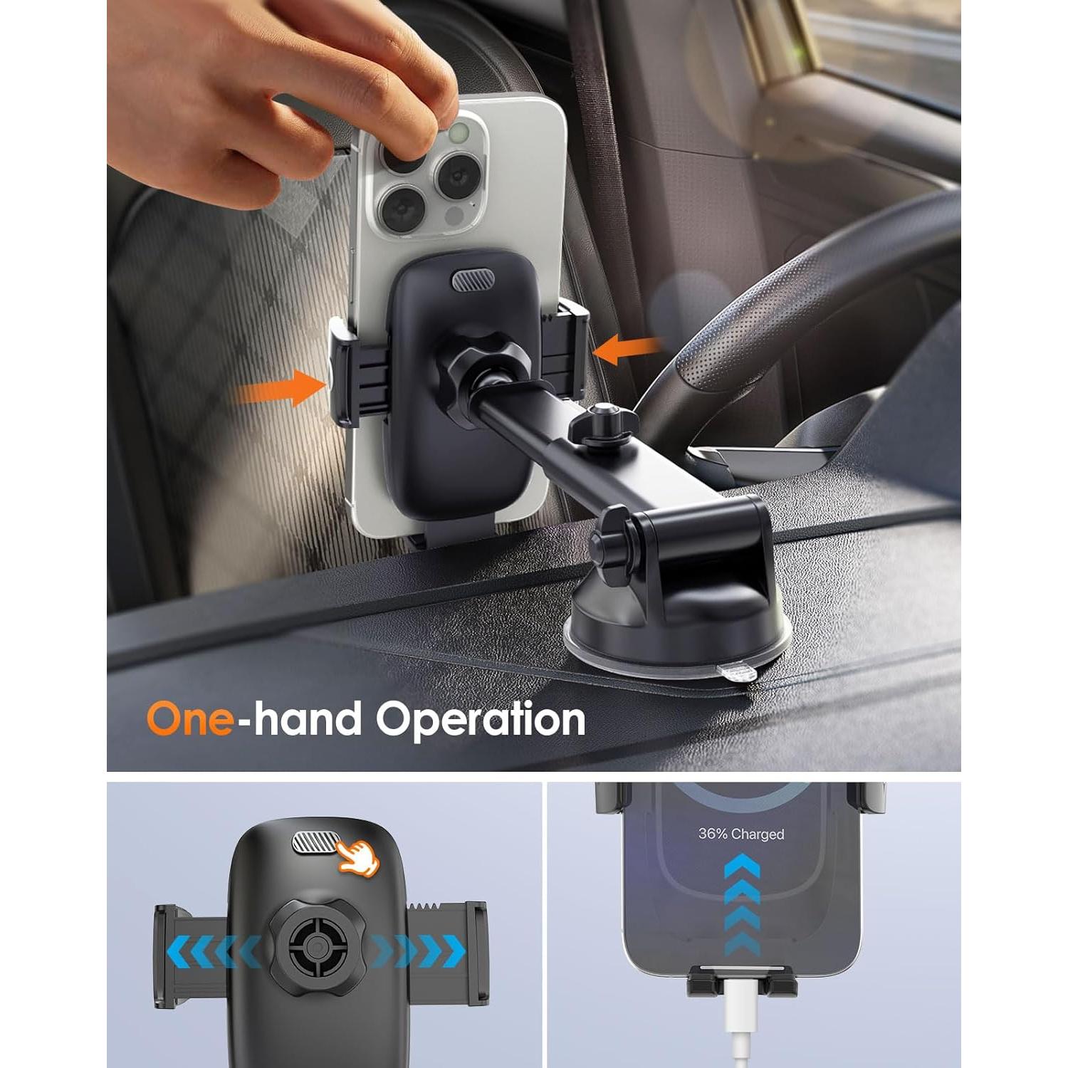 Soporte para Teléfono de Auto Pop-Tech con Ventosa 360°