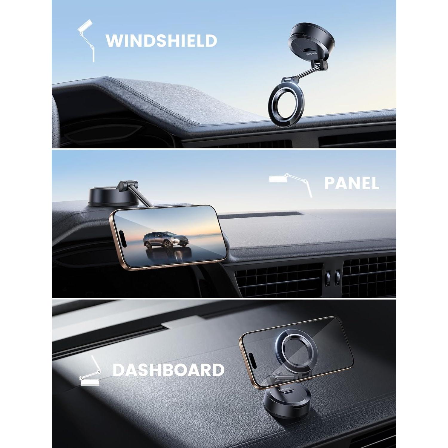 Soporte Magnético para Teléfono de Coche Lamicall 360° Negro