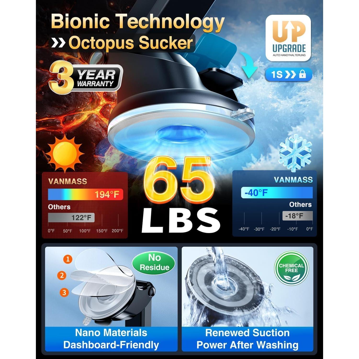 Soporte para Teléfono de Coche VANMASS 2025 Grado Militar