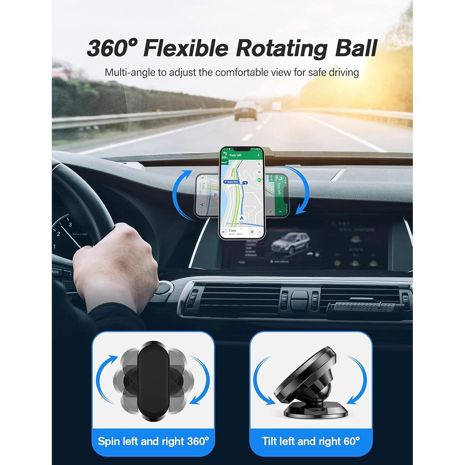 Soporte Magnético para Teléfono de Auto Senxun - Rotación 360°
