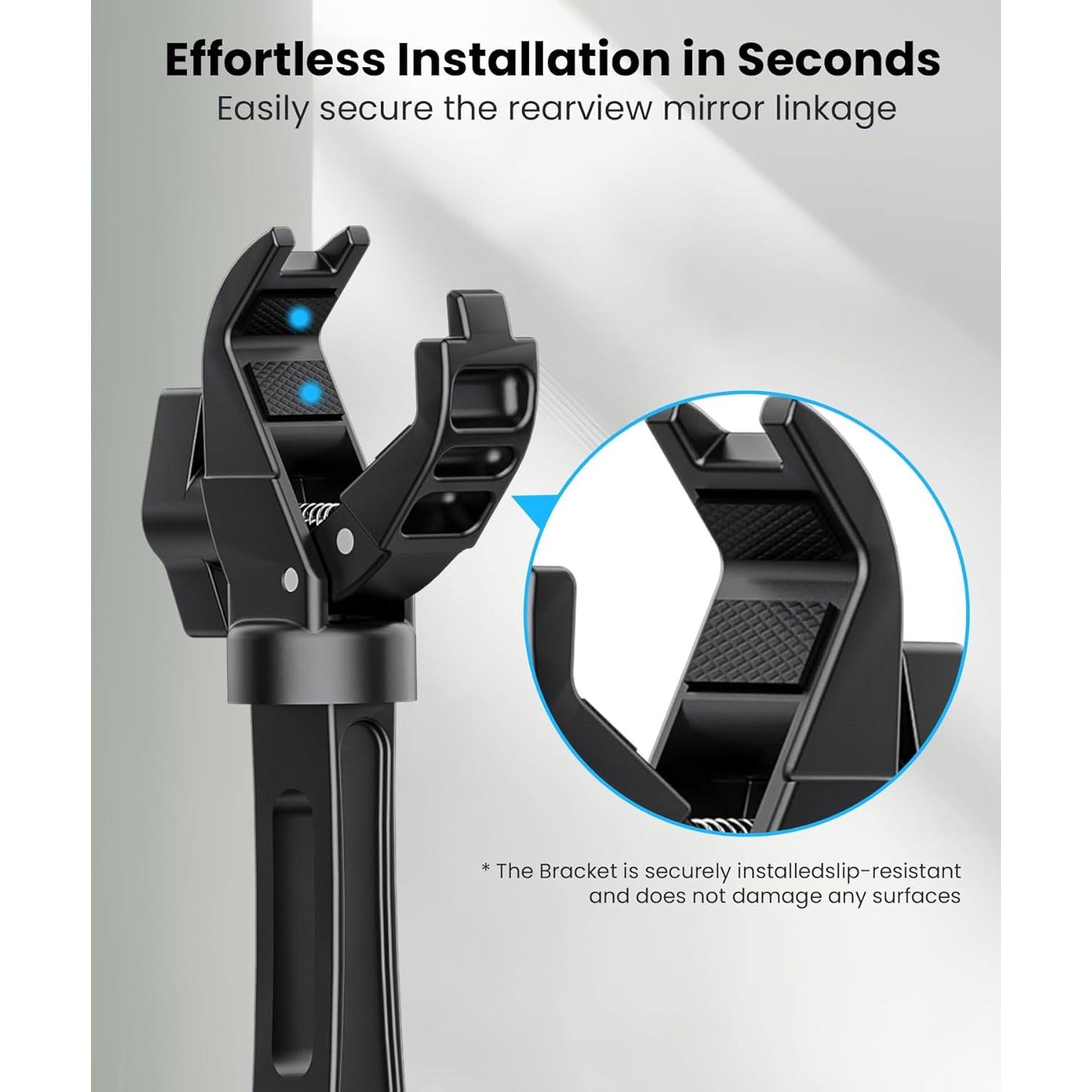 Soporte para Teléfono Karmus para Espejo Retrovisor, Negro