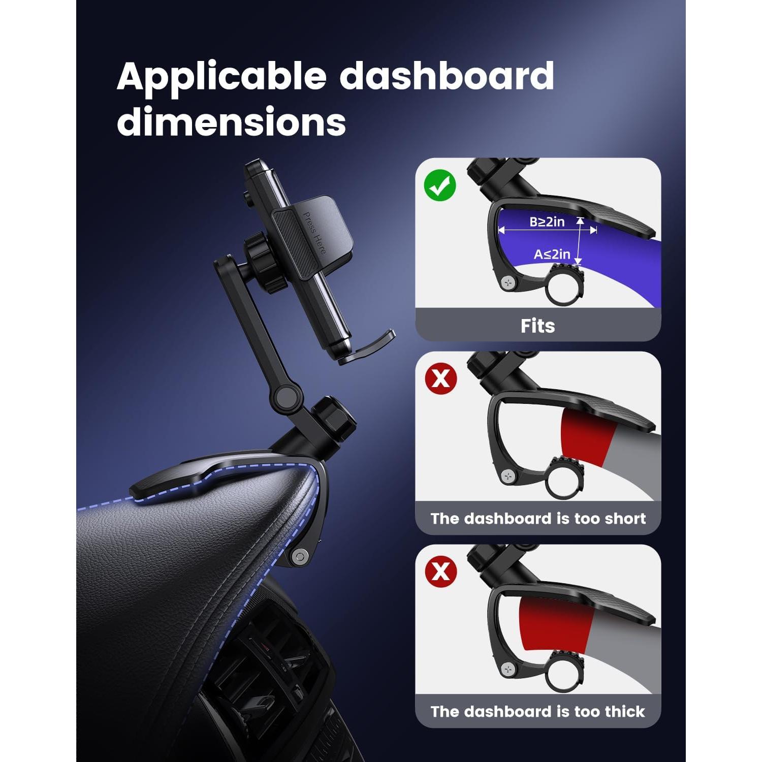 Soporte para Teléfono en el Coche Vpryhuan 360° Ajustable