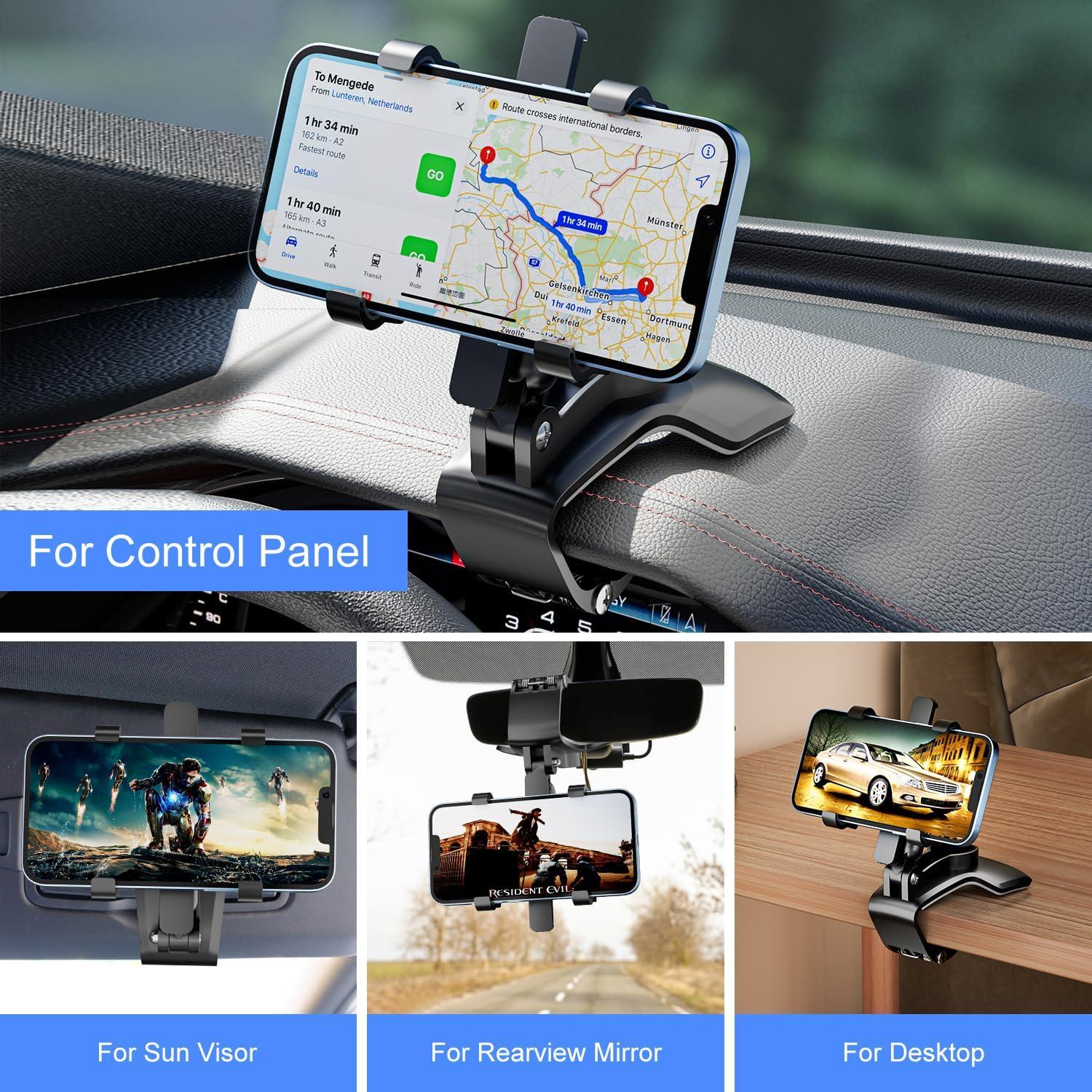 Soporte para Teléfono de Coche JFX, Ajustable 360°, Negro