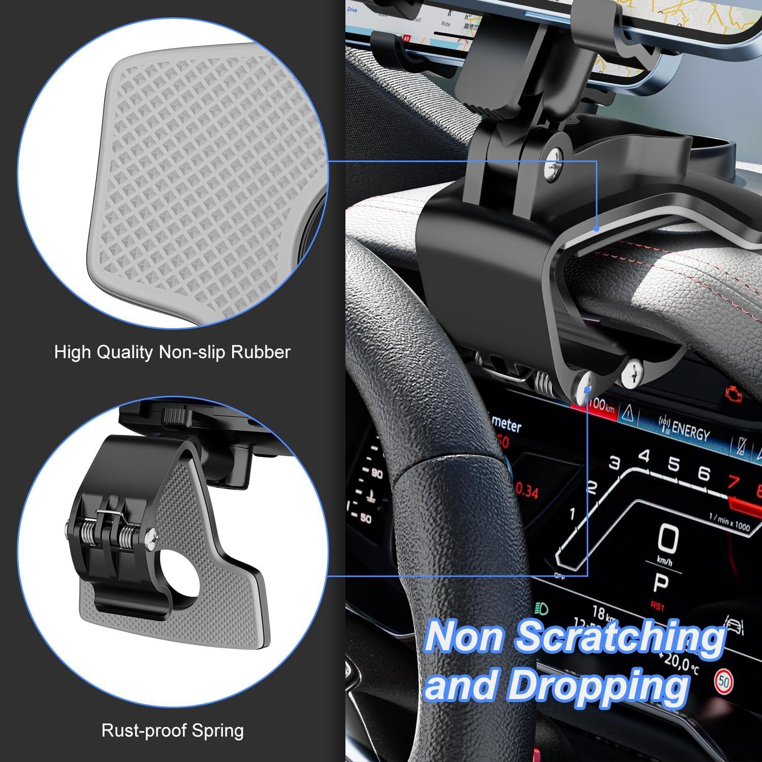 Soporte para Teléfono de Coche JFX, Ajustable 360°, Negro