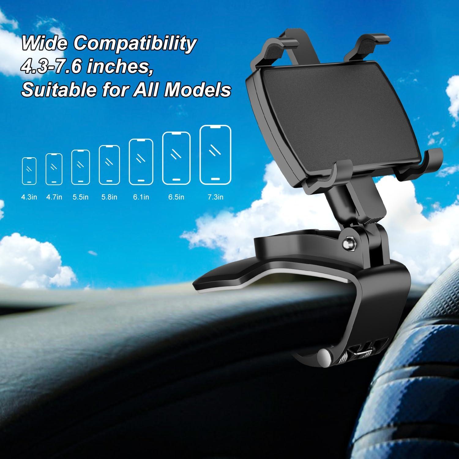 Soporte para Teléfono de Coche JFX, Ajustable 360°, Negro