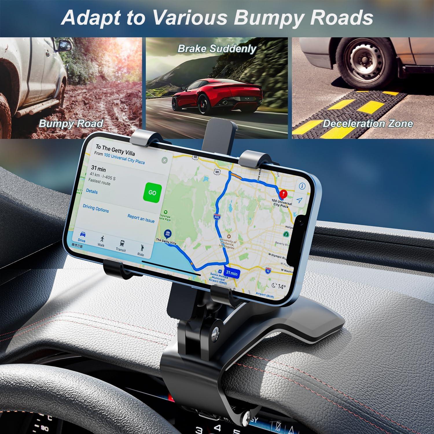 Soporte para Teléfono de Coche JFX, Ajustable 360°, Negro