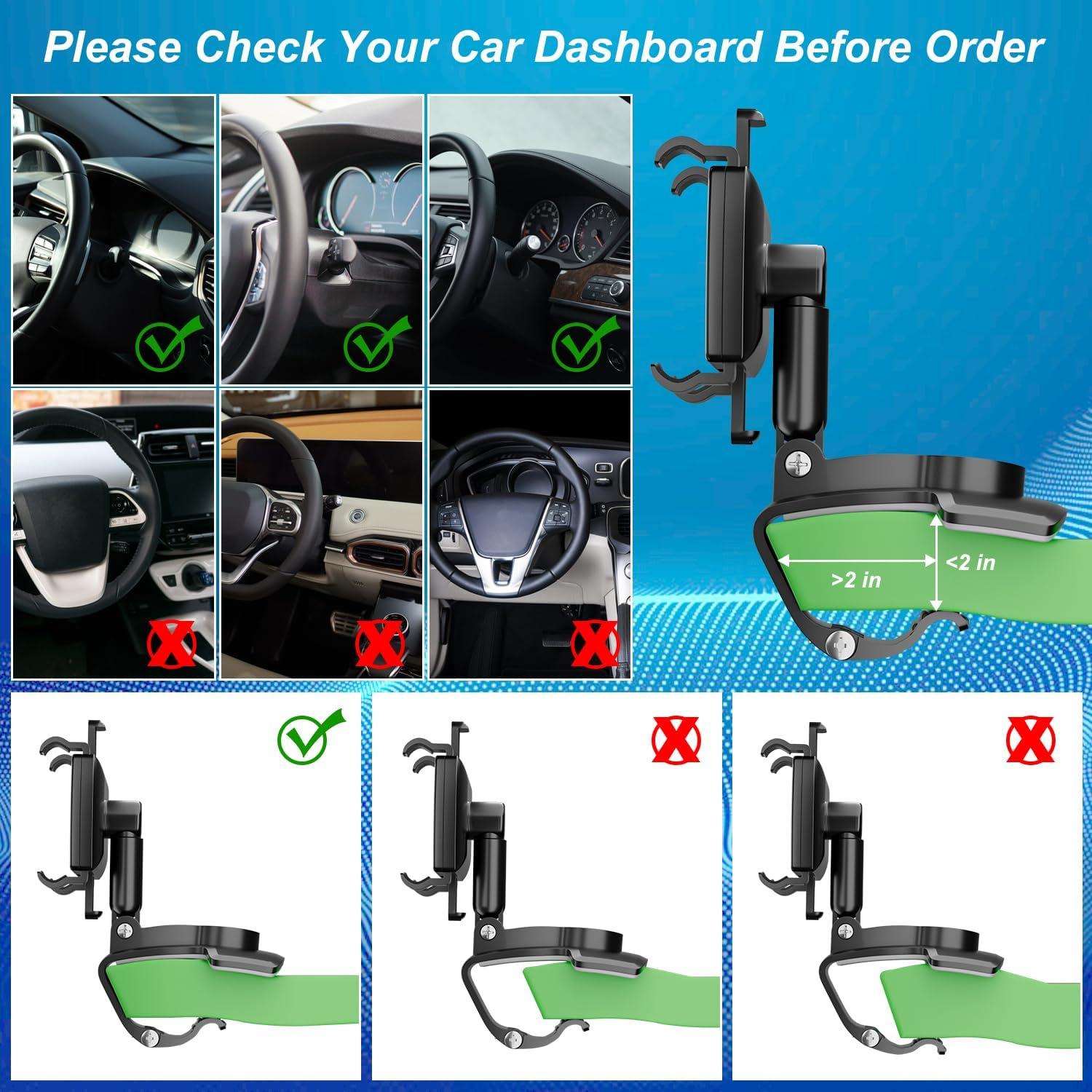 Soporte para Teléfono de Coche JFX, Ajustable 360°, Negro