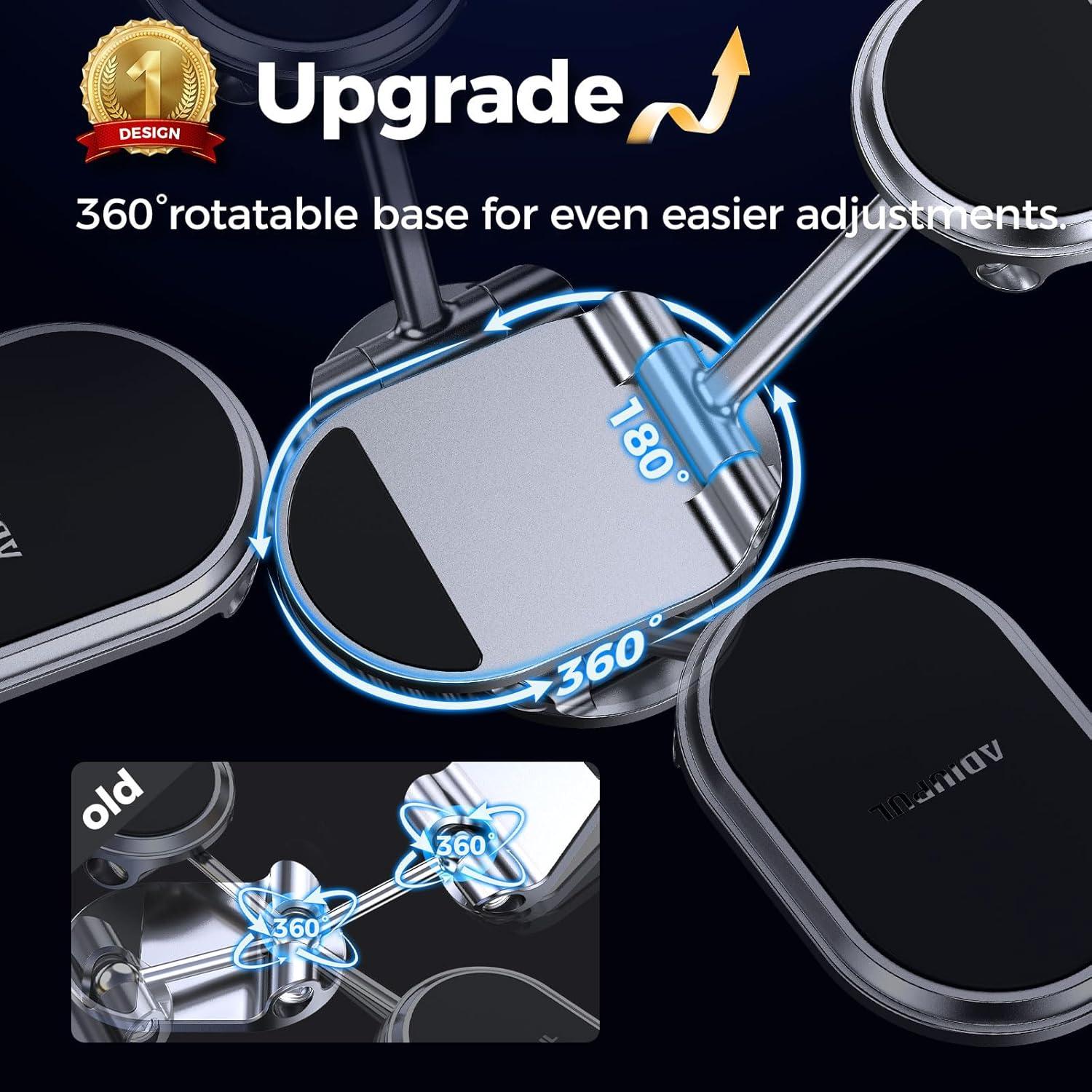 Soporte Magnético para Teléfono de Coche ADIUPUL Negro 360°