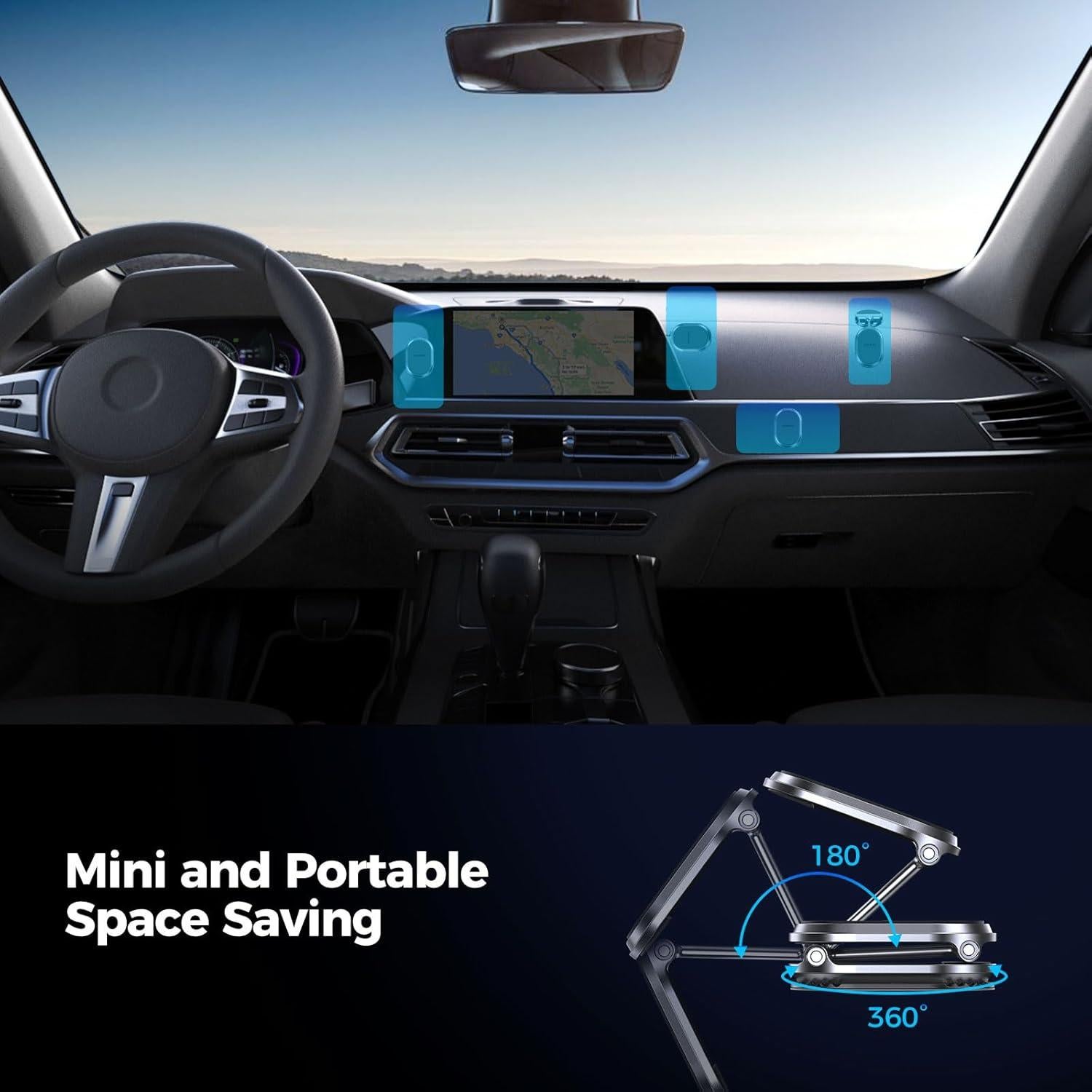 Soporte Magnético para Teléfono de Coche ADIUPUL Negro 360°