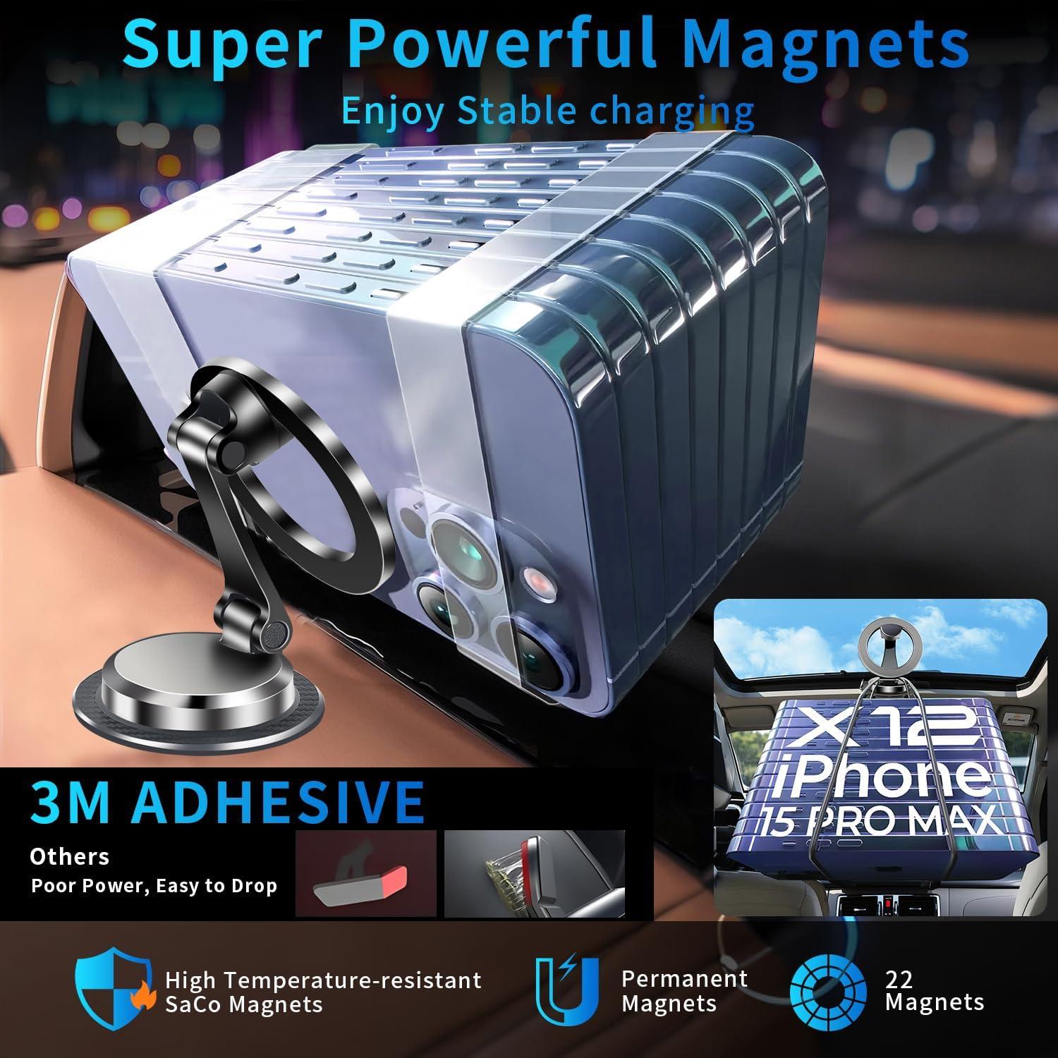 Soporte Magnético para Teléfono de Coche YAOKEEP 2800gf Negro