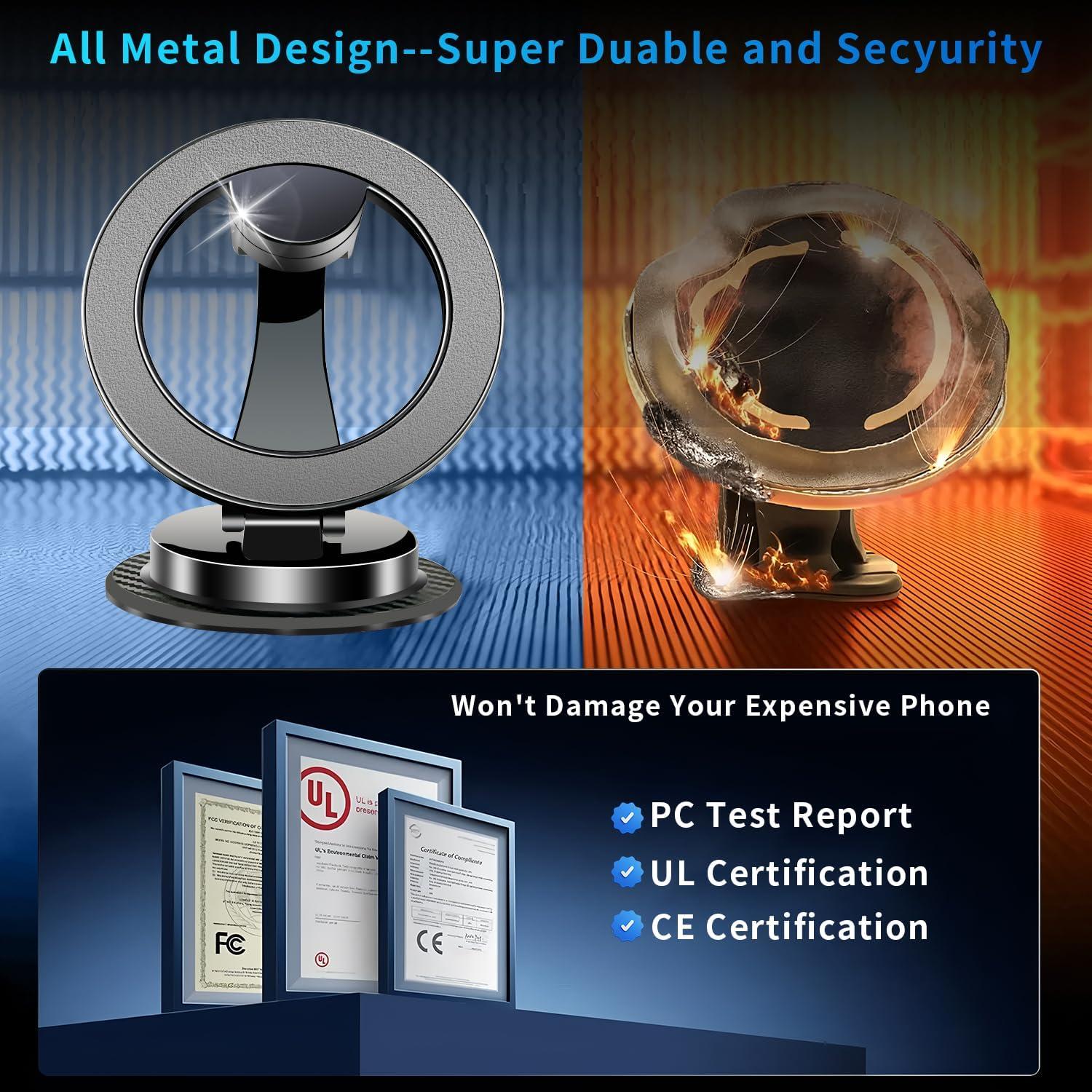 Soporte Magnético para Teléfono de Coche YAOKEEP 2800gf Negro