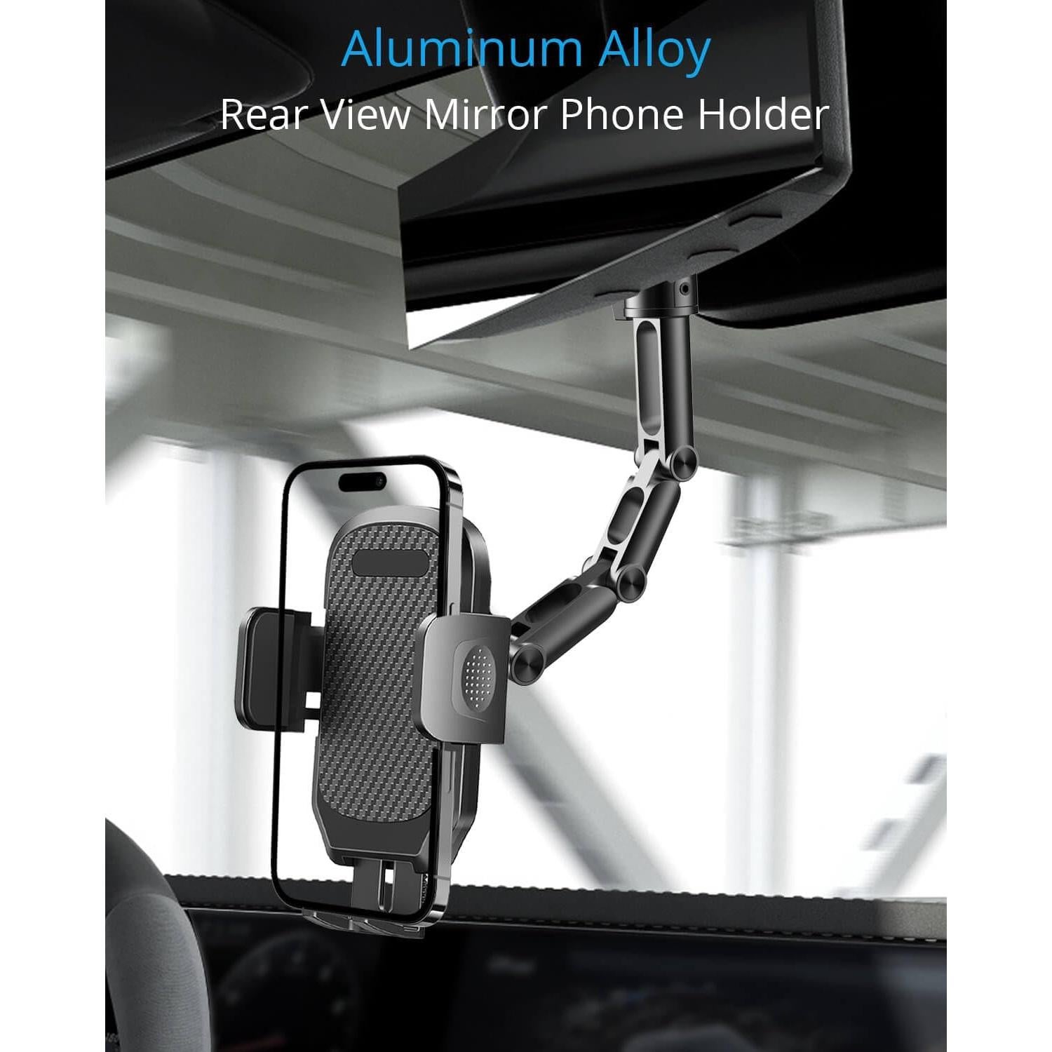 Soporte para Teléfono de Coche Qiling - Espejo Retrovisor Ajustable