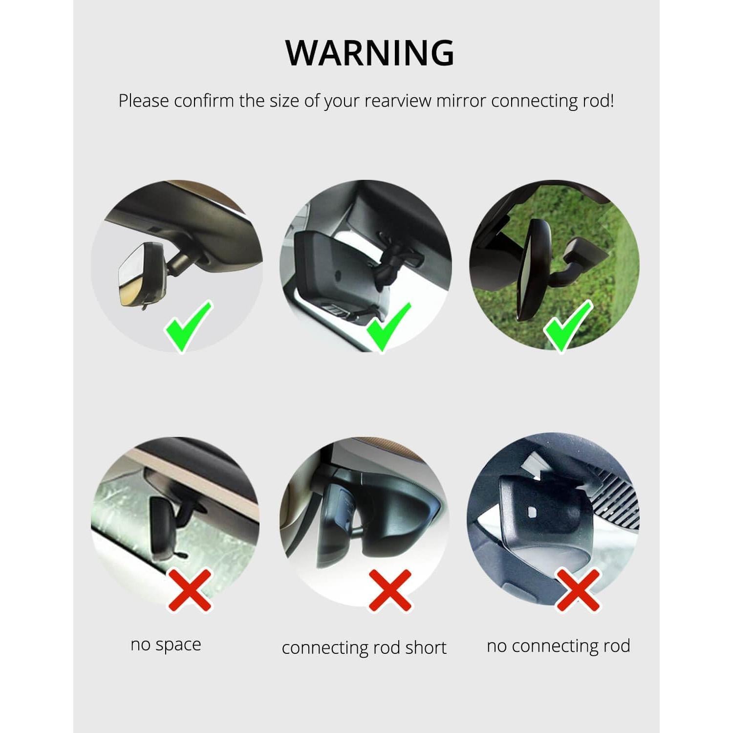 Soporte para Teléfono de Coche Qiling - Espejo Retrovisor Ajustable