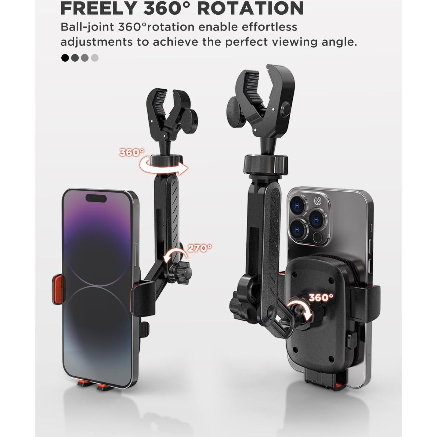 Soporte para Teléfono en Espejo Retrovisor IPOW Rojo Ajustable