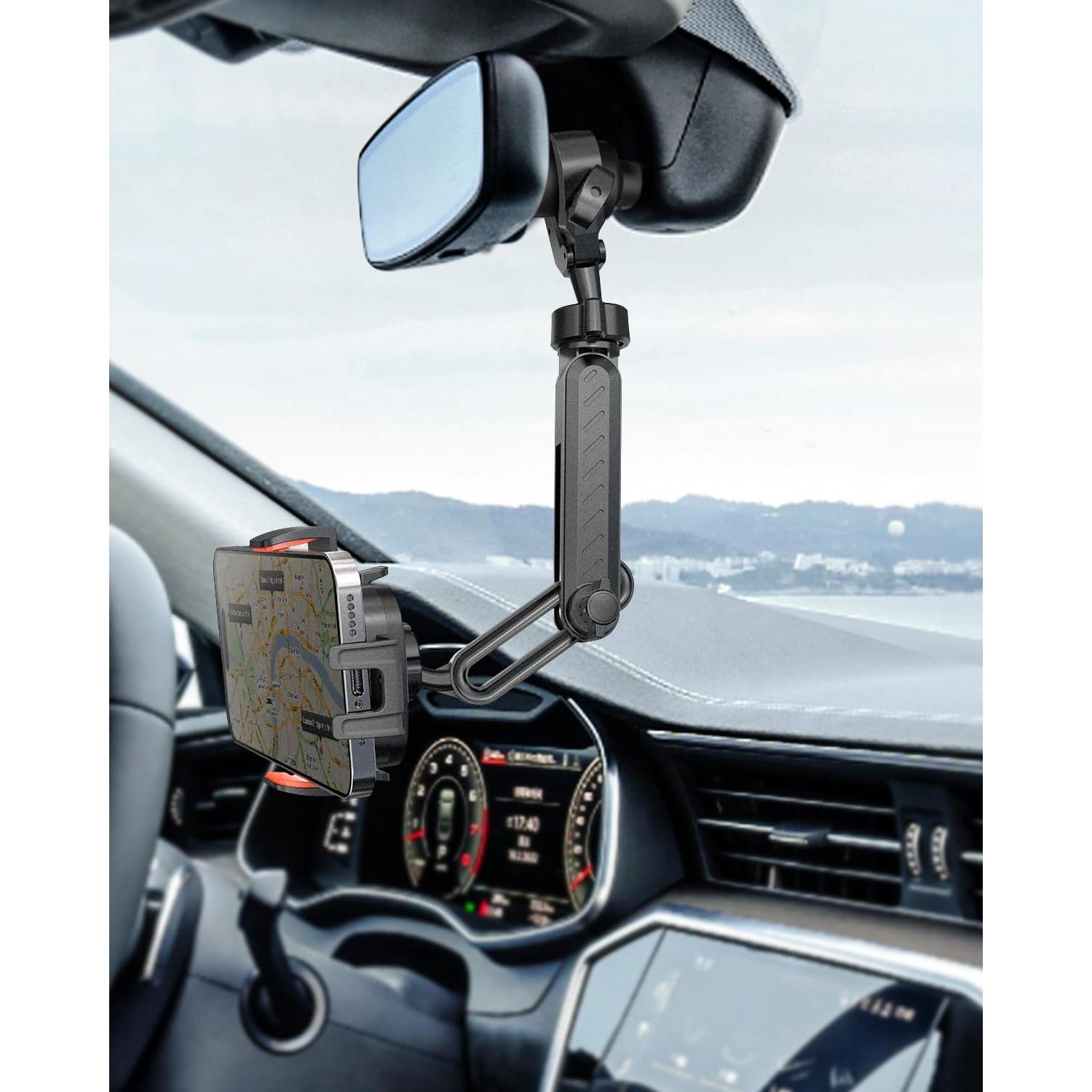 Soporte para Teléfono en Espejo Retrovisor IPOW Rojo Ajustable