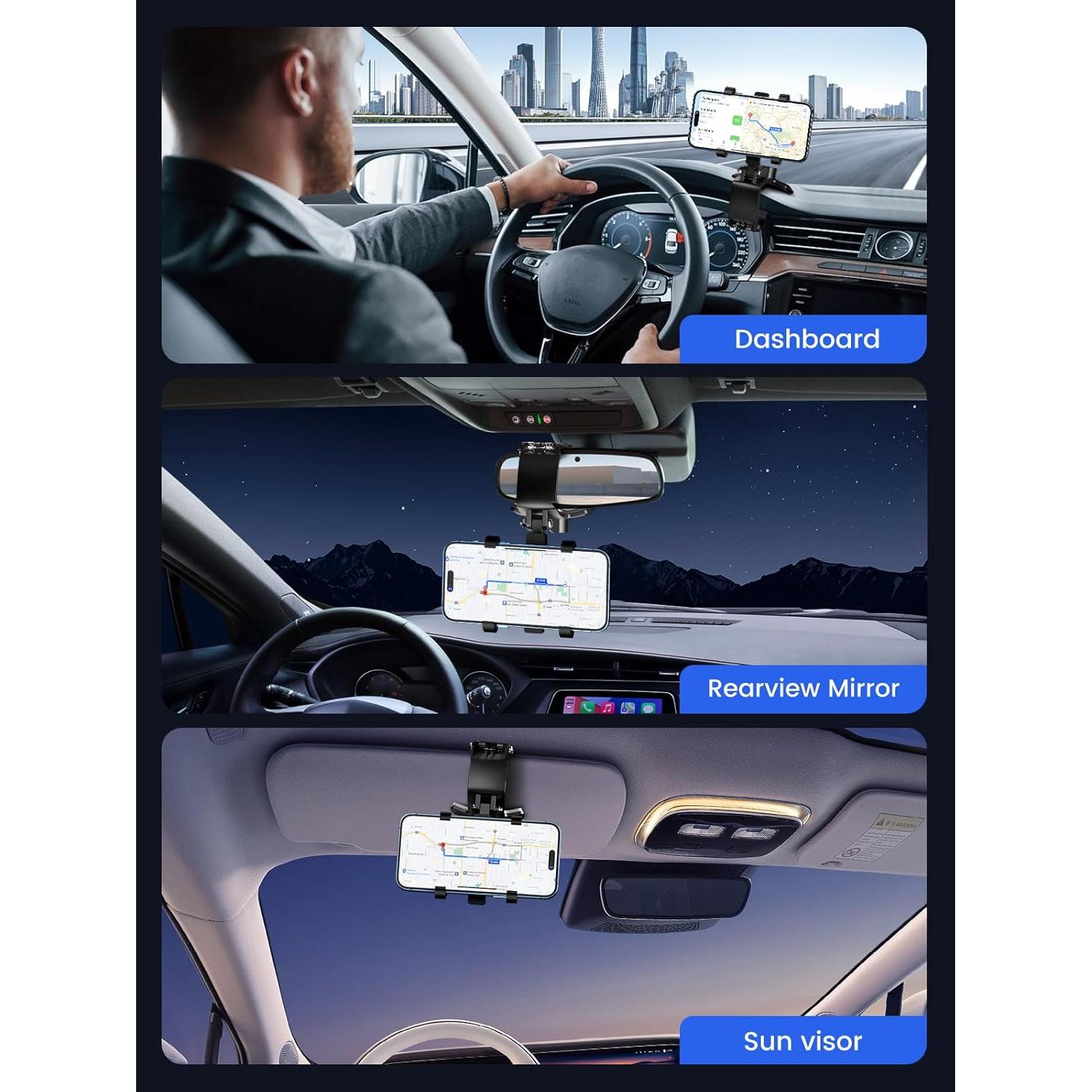 Soporte para teléfono en automóvil Jawhalt 7760 360° rotación