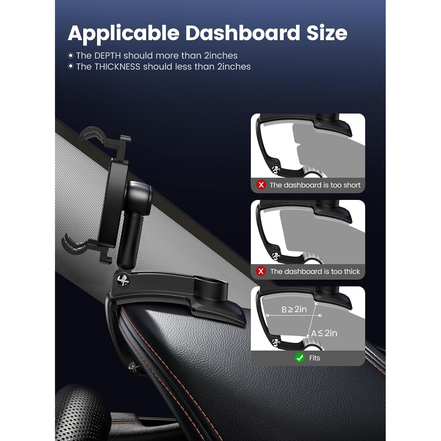 Soporte para teléfono en automóvil Jawhalt 7760 360° rotación