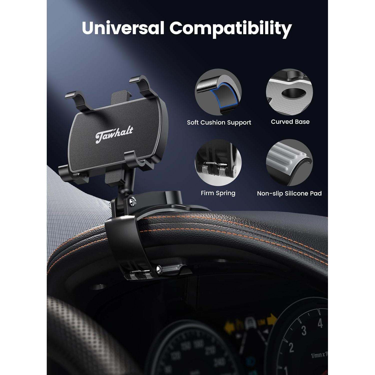 Soporte para teléfono en automóvil Jawhalt 7760 360° rotación