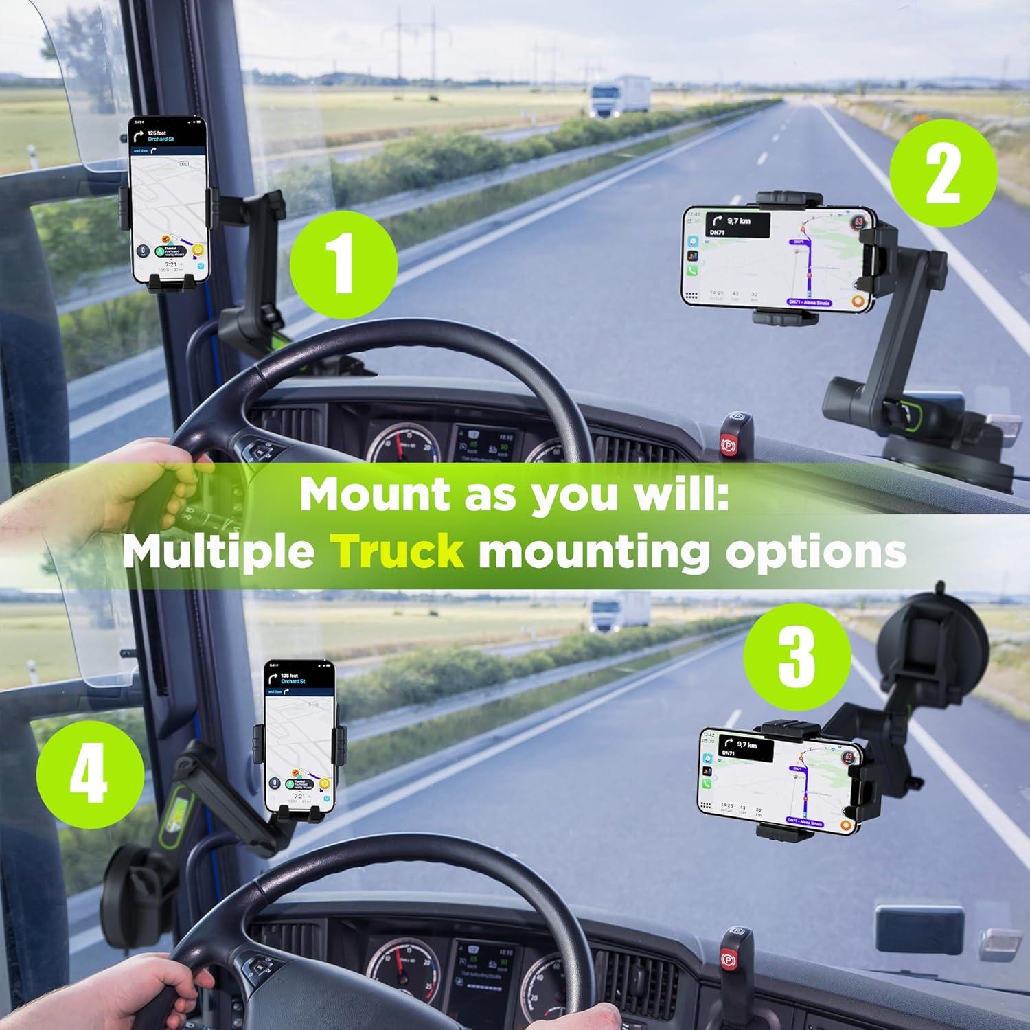 Soporte para teléfono Truckules 16.9" para camión negro