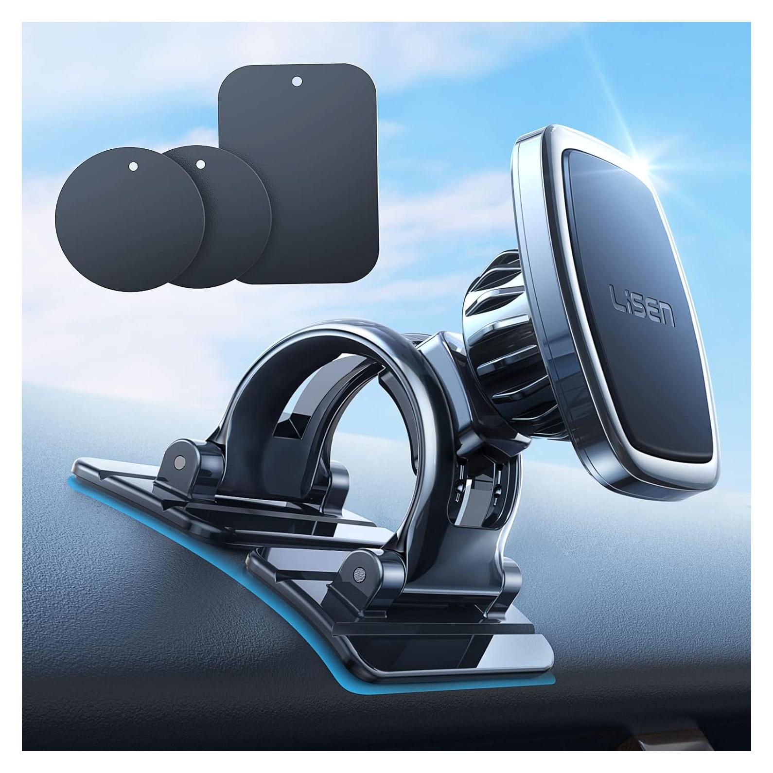 Soporte Magnético para Teléfono de Coche LISEN Negro con 6 Imánes