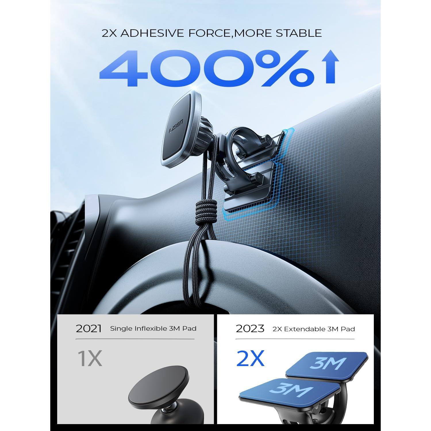 Soporte Magnético para Teléfono de Coche LISEN Negro con 6 Imánes