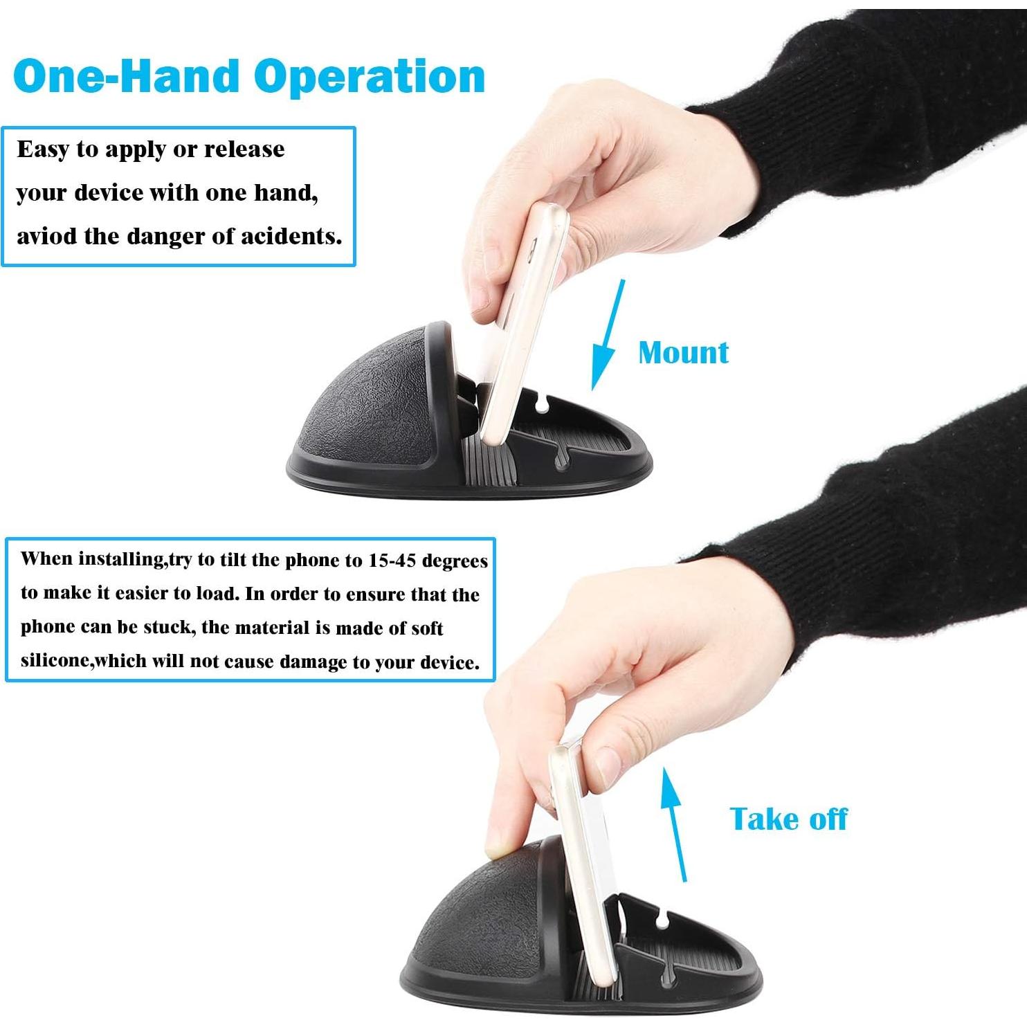 Soporte para teléfono celular de automóvil Chirsfly negro antideslizante