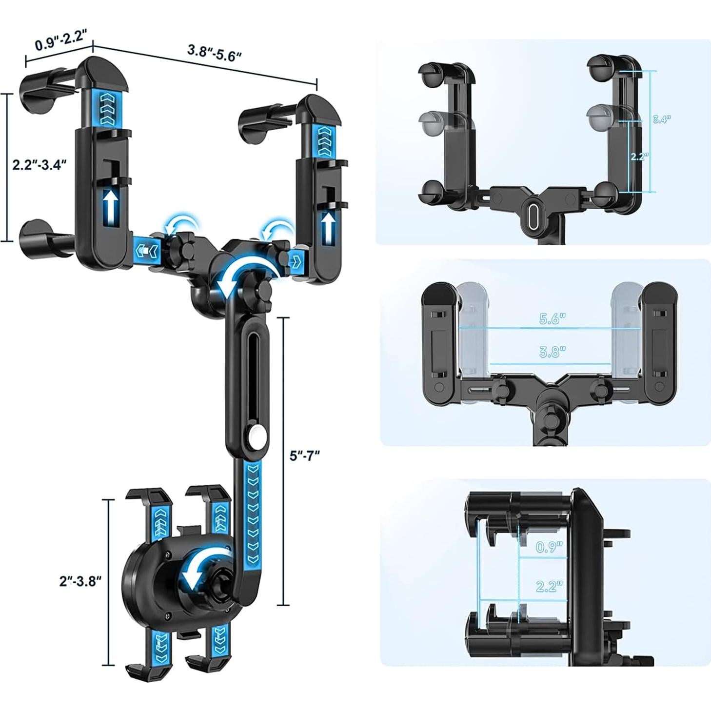 Soporte para Teléfono en Espejo Retrovisor Light 4U, Ajustable